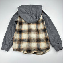 Load image into Gallery viewer, Boys Tilt, check cotton blend hooded shirt, EUC, size 5,  