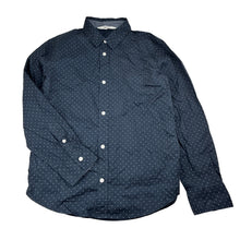 Load image into Gallery viewer, Boys H&amp;M, navy &amp; white dot cotton long sleeve shirt, EUC, size 11,  