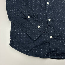 Load image into Gallery viewer, Boys H&amp;M, navy &amp; white dot cotton long sleeve shirt, EUC, size 11,  