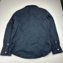 Load image into Gallery viewer, Boys H&amp;M, navy &amp; white dot cotton long sleeve shirt, EUC, size 11,  