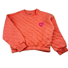 Load image into Gallery viewer, Girls DKNY, coral cotton blend sweater, embroidered, GUC, size 6,  