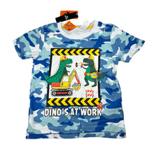 Load image into Gallery viewer, Boys Tilt, camo print dinosaur construction cotton t-shirt, NEW, size 5,  
