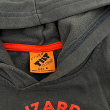 Load image into Gallery viewer, Boys Tilt, grey T-Rex dinosaur cotton blend fleece lined hoodie, GUC, size 4,  