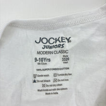 Load image into Gallery viewer, Unisex Jockey, white cotton singlet, GUC, size 9-10,  