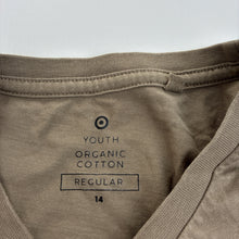 Load image into Gallery viewer, Unisex Target, brown organic cotton t-shirt, FUC, size 14,  
