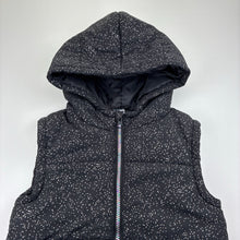 Load image into Gallery viewer, Girls Anko, black zip hooded puffer vest, EUC, size 8,  