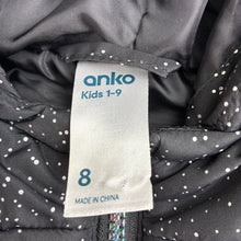 Load image into Gallery viewer, Girls Anko, black zip hooded puffer vest, EUC, size 8,  