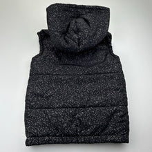 Load image into Gallery viewer, Girls Anko, black zip hooded puffer vest, EUC, size 8,  