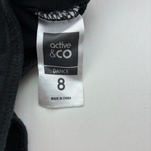Load image into Gallery viewer, Girls Active &amp; Co, black cotton blend dance leotard, GUC, size 8,  