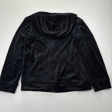 Load image into Gallery viewer, Girls Anko, black velour zip hooded sweater, EUC, size 7,  
