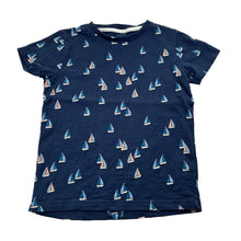 Load image into Gallery viewer, Unisex Next, navy sailboats boat cotton t-shirt, GUC, size 5-6,  