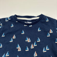 Load image into Gallery viewer, Unisex Next, navy sailboats boat cotton t-shirt, GUC, size 5-6,  