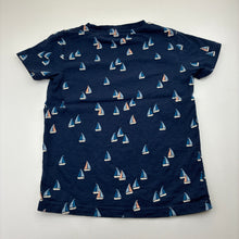 Load image into Gallery viewer, Unisex Next, navy sailboats boat cotton t-shirt, GUC, size 5-6,  
