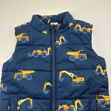 Load image into Gallery viewer, Boys Anko, digger/excavator zip puffer vest, EUC, size 6,  