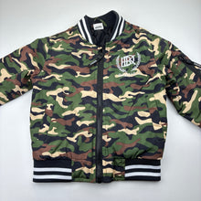 Load image into Gallery viewer, Unisex BABAHLU, camo print zip jacket, embroidered, EUC, size 4,  