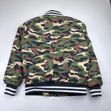 Load image into Gallery viewer, Unisex BABAHLU, camo print zip jacket, embroidered, EUC, size 4,  
