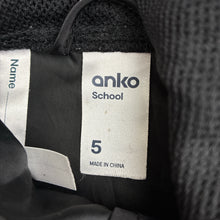 Load image into Gallery viewer, Unisex Anko, black lightweight zip hooded jacket, GUC, size 5,  