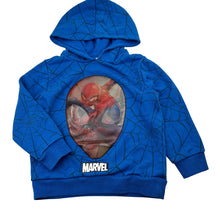 Load image into Gallery viewer, Boys Marvel, Spider-Man cotton blend fleece lined hoodie, wash fade, FUC, size 4,  