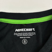 Load image into Gallery viewer, Unisex Minecraft, Creeper cotton blend long sleeve tee, EUC, size 8,  