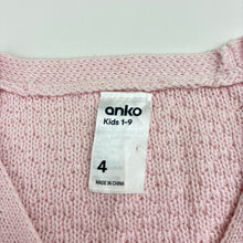 Load image into Gallery viewer, Unisex Anko, pink cotton pointelle knit cardigan, EUC, size 4,  