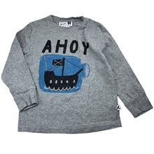 Load image into Gallery viewer, Unisex Minti, pirate ship cotton blend long sleeve t-shirt, wash fade, FUC, size 3,  