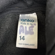 Load image into Gallery viewer, Unisex Anko, black cotton blend fleece lined hoodie, EUC, size 14,  