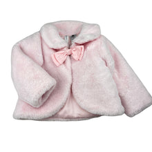 Load image into Gallery viewer, Girls Dymples, pink faux fur jacket, bow detail, EUC, size 2,  