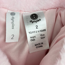 Load image into Gallery viewer, Girls Dymples, pink faux fur jacket, bow detail, EUC, size 2,  