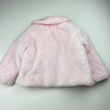Load image into Gallery viewer, Girls Dymples, pink faux fur jacket, bow detail, EUC, size 2,  