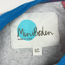 Load image into Gallery viewer, Unisex Mini Boden, cotton blend terry sweater, embroidered dog, FUC, size 6-7,  