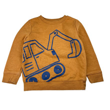 Load image into Gallery viewer, Boys Cat &amp; Jack, digger cotton blend fleece lined sweater, pilling, FUC, size 4,  