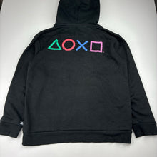 Load image into Gallery viewer, Unisex PlayStation, black gaming cotton blend fleece lined hoodie, GUC, size 10,  
