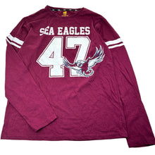 Load image into Gallery viewer, Unisex NRL, Manly Sea Eagles cotton long sleeve t-shirt, EUC, size 16,  
