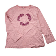 Load image into Gallery viewer, Girls Anko, pink cotton long sleeve t-shirt, feathers, GUC, size 7,  