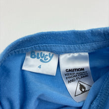 Load image into Gallery viewer, Unisex Bluey, Bluey and Bingo long sleeve pyjama top, GUC, size 4,  