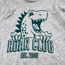 Load image into Gallery viewer, Unisex KID, grey marle dinosaur cotton long sleeve t-shirt, GUC, size 3,  