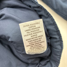 Load image into Gallery viewer, Unisex Target, navy zip fleece lined hooded jacket, faux fur trim, GUC, size 3,  