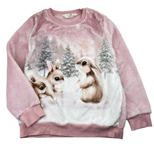Load image into Gallery viewer, Girls H&amp;M, fleece lined rabbit sweater, EUC, size 7-8,  