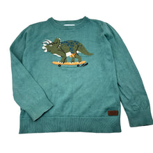 Load image into Gallery viewer, Unisex Target, green dinosaur cotton knit sweater, GUC, size 6,  