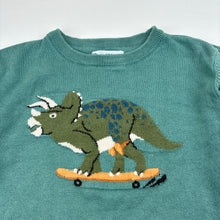 Load image into Gallery viewer, Unisex Target, green dinosaur cotton knit sweater, GUC, size 6,  