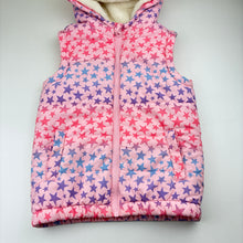 Load image into Gallery viewer, Girls Anko, zip hooded puffer vest, fleece lined hood, EUC, size 6,  