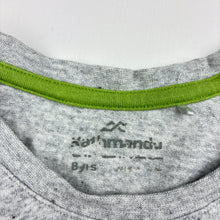 Load image into Gallery viewer, Unisex Kathmandu, grey marle mountain peaks cotton long sleeve t-shirt, GUC, size 8,  