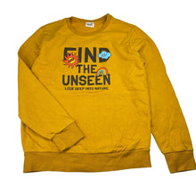 Load image into Gallery viewer, Unisex GIORDANO Jnr, yellow cotton sweater, rainbow, EUC, size 12-13,  