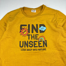 Load image into Gallery viewer, Unisex GIORDANO Jnr, yellow cotton sweater, rainbow, EUC, size 12-13,  