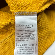 Load image into Gallery viewer, Unisex GIORDANO Jnr, yellow cotton sweater, rainbow, EUC, size 12-13,  