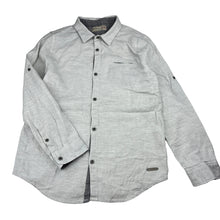 Load image into Gallery viewer, Boys ZARA, grey cotton long sleeve shirt, EUC, size 9-10,  