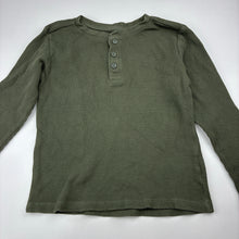 Load image into Gallery viewer, Unisex Anko, green cotton knit waffle long sleeve henley top, GUC, size 5,  