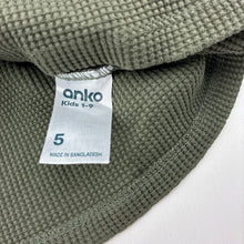 Load image into Gallery viewer, Unisex Anko, green cotton knit waffle long sleeve henley top, GUC, size 5,  