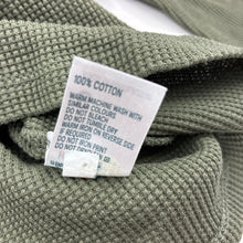 Load image into Gallery viewer, Unisex Anko, green cotton knit waffle long sleeve henley top, GUC, size 5,  