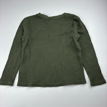 Load image into Gallery viewer, Unisex Anko, green cotton knit waffle long sleeve henley top, GUC, size 5,  